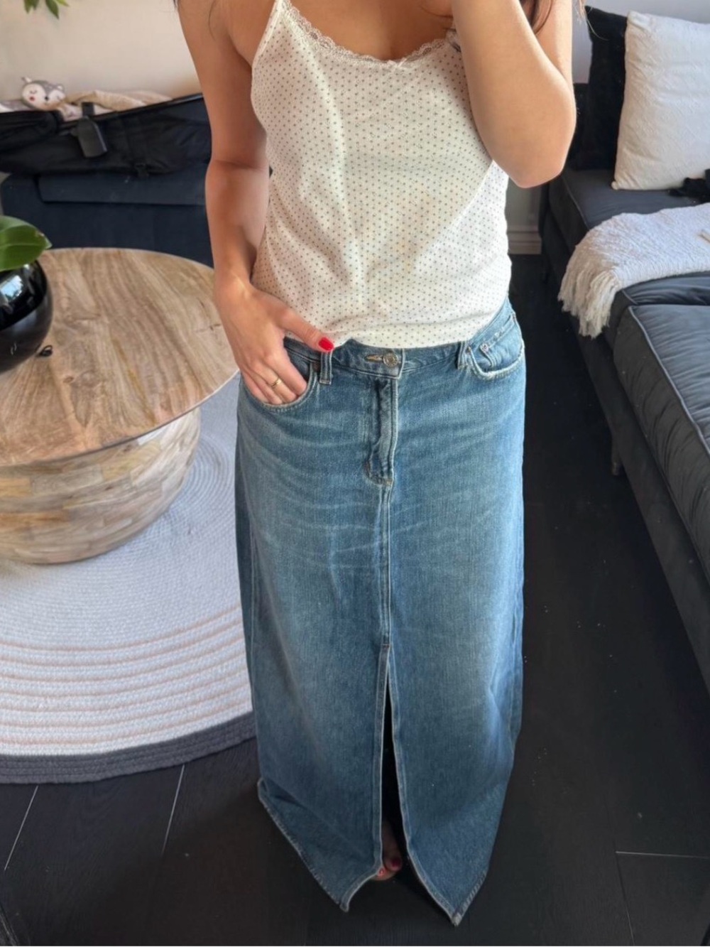 Agolde Leif Denim Maxi Skirt (25)